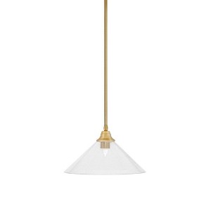 Toltec Lighting Any 1 - Light Pendant in  New Aged Brass with 16" Clear bubble Shade - 1 of 1