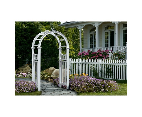 Vienna 24" Vinyl Arbor - White - New England Vinyl Arbors