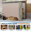 Metal Outdoor Lean to Storage Shed, Lean to Garden Shed Utility Tool Shed, Heavy-Duty Outdoor Metal Wall Side Storage Sheds - 3 of 4
