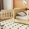 Kumasinova Twin Size Montessori Floor Bed for Kids,Natural Pine Wood Toddler Bed Frame with Slats,Guardrail&Gate,200lbs Max,Formaldehyde-free - 2 of 4