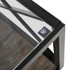 Vynxaria Modern Coffee Table with Tempered Glass & Rustic Wood ?¡§C Industrial Style Elegance - 4 of 4