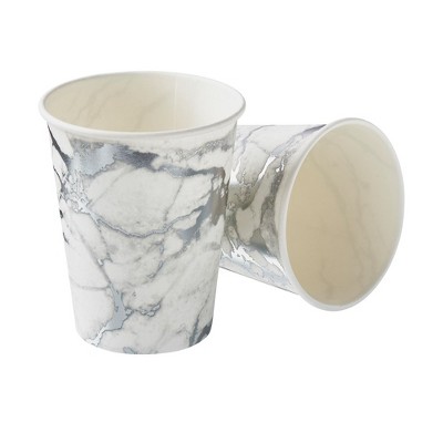 Silver Spoons Elegant Disposable Coffee Cups, Heavy Duty Drinking Hot Cups,  9 Oz., Gold (18 Pc), Marble Collection : Target