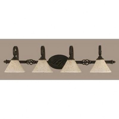 Toltec Lighting Elegante 4 - Light Vanity in  Dark Granite with 7" Gold Ice Shade
