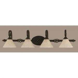 Toltec Lighting Elegante 4 - Light Vanity in  Dark Granite with 7" Gold Ice Shade - 1 of 1