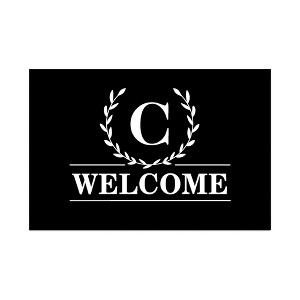 Personalization Mall Laurel Wreath Personalized Letter Doormat - 18" x 27" - 1 of 1