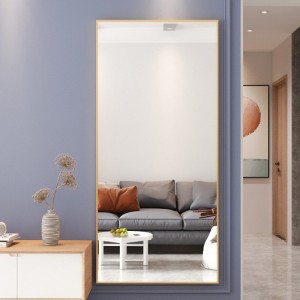 Tempered Mirror 71" X 32" Tall Full Length Mirror With Stand, Gold Wall Mounting Full Body Mirror - 1 of 4