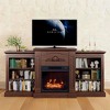 67" Fireplace TV Stand with Mantel, 18" Electric Fireplace Insert & Storage for TVs Up to 70", Remote Control - 4 of 4