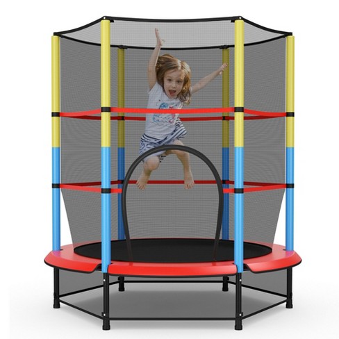 Costway 55'' Kids Trampoline Recreational Bounce Jumper W/Safety Enclosure  Net Heavy-duty