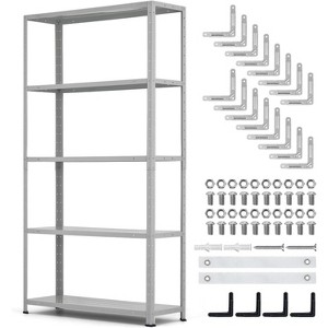 5-Tier Heavy-Duty Steel Shelving Unit - 500 lbs Capacity, Adjustable Storage Rack for Garage, Pantry & Kitchen - 1 of 4