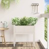 vidaXL Garden Planter with Legs White 27.6"x12.2"x27.6" Solid Wood Pine - 3 of 4