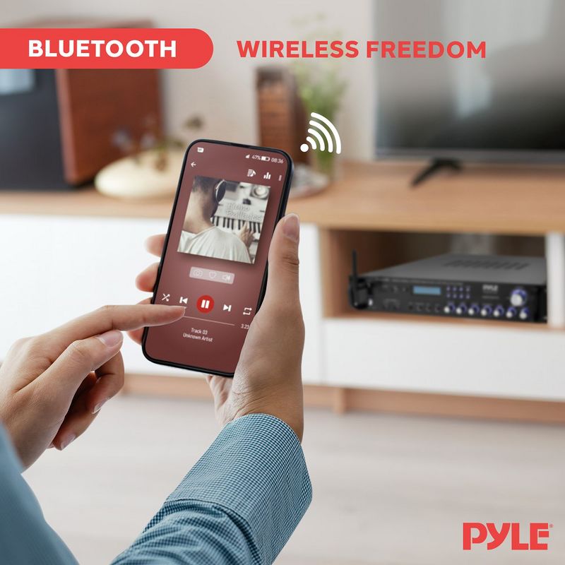 PYLE Multi Channel Bluetooth Preamplifier Receiver - Black, 3 of 9