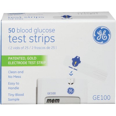 GE100 BLOOD GLUCOSE TEST STRIPS 50 CT