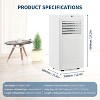 Acekool 8,000 BTU Portable Air Conditioner, 4-in-1 AC Dehumidifier Fan, for Rooms up to 350 Sq. Ft, Timer, Remote, Easy Move - 2 of 4