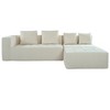 Modern 110" Modular Sectional Sofa with 4 Cushions, Tufted Design 3-Piece Removable Set, Free Combination - 4 of 4