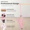 Gulches Pink Solid Wood Ballet Barre 32 38 Inches 4 Level Adjustable Wheel Design Easy Storage For Dance Practice - 4 of 4