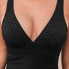 Women's Black Jacquard Plunging Tummy Control One-Piece Swimsuit - Cupshe - 4 of 4