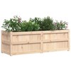 vidaXL Garden Planter Decorative Outdoor Plant Pot/Flower Box - Solid Pine Wood, Brown, 59.1" x 19.7" x 19.7", Rectangular - 4 of 4