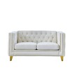 ChicFurnit Sofa Modern Velvet Button Tufted Square Arm 2 Seat / 3 Seat Sofa Comfortable and Stylish Seating Couches for Living Room, Gray/Beige/Beige - 4 of 4