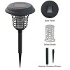 Solar Bug Zapper Set 2-Pack Outdoor UV Mosquito Repellent Stake Set with LED Light for Gardens, Pathways, and Patios by Pure Garden (Black) - 4 of 4
