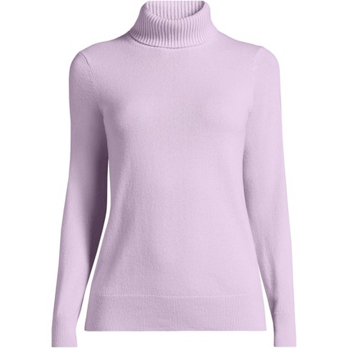 Lands End Women s Cashmere Turtleneck Sweater X Large Light Soft Amethyst