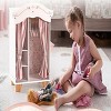 ROBOTIME Doll Furniture Wooden Doll Furniture Wardrobe, Doll Furniture Fits 16-18in, Gift for Boys Girls, Pink, 15.00"*9.40"*22.00" - 4 of 4