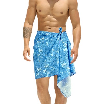 LA LEELA Men's Beach Cover Up Swimwear Sarong Wrap One Size Dodger Palm Tree