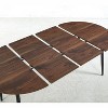 Gulches Extendable Multi-Functional Table, 100/140/180cm Walnut MDF Top with Black Metal Legs, Dining/Office/Coffee Table - 4 of 4