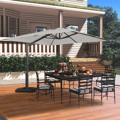 CASAINC 3*4M Cantilever Umbrella Outdoor With Cross Base Stand