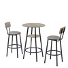 Hrinhom 3-Piece Bar Table Set with Shelf,Dining Table Set - 4 of 4