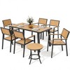 Pamapic 8-Piece Aluminum Outdoor Patio Dining Set with Rectangle Table, Small Side Table and 6-Stackable Chairs - 4 of 4