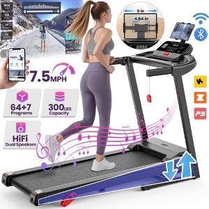 3.5HP Folding Electric Motorized Treadmill with Bluetooth Speaker - 1 of 4