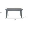 HomeRoots 48" Gray Solid Wood Dining Table - 3 of 4