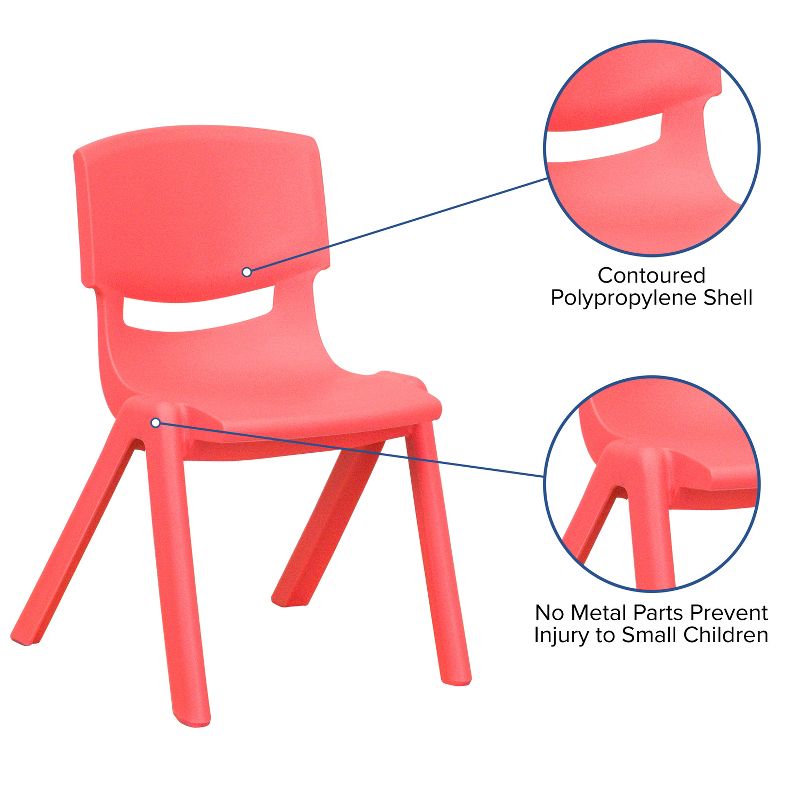 Flash Furniture 4 Pack Plastic Stackable School Chair with 12'' Seat Height, 3 of 11