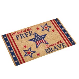 Collections Etc Land of the Free Patriotic Coco Mat Brown - 1 of 2