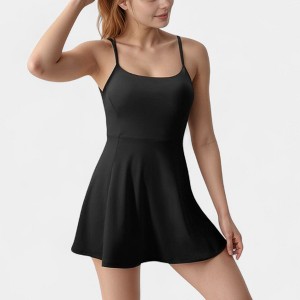 Anna-Kaci Active Women's Activewear Tennis Dress with Spaghetti Straps and A-Line Skirt Design - 1 of 4