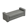 Sapphtopaz Modern Ottoman PU Upholstered Bench with Armrests Rectangle Vanity Stool Ottoman Entryway Bench for Living Room, Bedroom, Entryway - 4 of 4