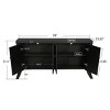 59'' Modern Industrial 4-Door Credenza with Arc Legs and Bronze Handles for Living Room or Entryway Use-Cuddlewood - 4 of 4