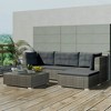vidaXL Garden Furniture Set Gray PE Rattan Medium Modular - 2 of 4