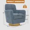 360 degree rotation armchair cotton linen skin friendly fabric ergonomic design living room chair - 4 of 4