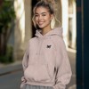 Dalix Butterfly Embroidery Washed Hoodie Sweatshirt Hoodie Fleece Relaxed Fit Lounge Womens - 3 of 4