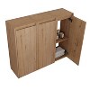 Bencmate Bathroom Storage Cabinets, Storage Cabinet, Wall-Mounted Bathroom Cabinet with 3-Soft Close Doors and 45° Inclined Hidden Handle, Small Side - 4 of 4