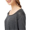 Aeropostale Womens Fabric Trinket Ls Embellished T-Shirt, Black, X-Small - 2 of 2