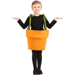 HalloweenCostumes.com One Size Fits Most   Toddler's Flower Pot Costume, Orange/Yellow - 1 of 3