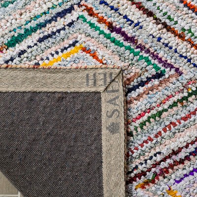 Hand-Tufted Colorful Cotton Geometric Runner Rug