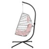 Nestfair Outdoor Wicker Rattan Swing Chair with Aluminum Frame and Cushion Pink - 2 of 4