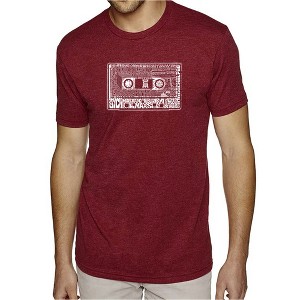 LA Pop Art Men's Premium Blend Word Art T-shirt - The 80's Burgundy 3X Large - 1 of 4