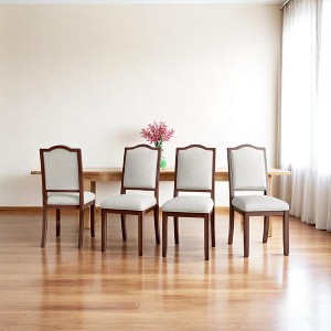 Mshliw Set of 4 Upholstered Dining Chairs, High Back Linen Fabric Kitchen Chairs with Solid Rubberwood Legs, Accent Chairs for Dining Room - 1 of 4