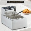 Deep Fryer with Basket - 1800W Power, 6.3QT/6L Small Deep Fryer, Thickened Stainless Steel, Countertop Electric Design - 3 of 4