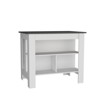 FONTOI 35.4" H Kitchen Island with Three Open Storage Shelves, Kitchen Table for Home, White&Pine, 40.5"*35.4"*27.5" - 4 of 4