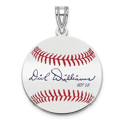 Black Bow Jewelry Sterling Silver Dick Williams Signature SM Enamel Baseball Pendant